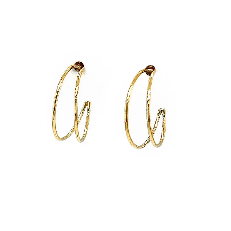 gold earrings with ruby stones for weddings -Yellow 14 Karat Medium Hoop Earrings