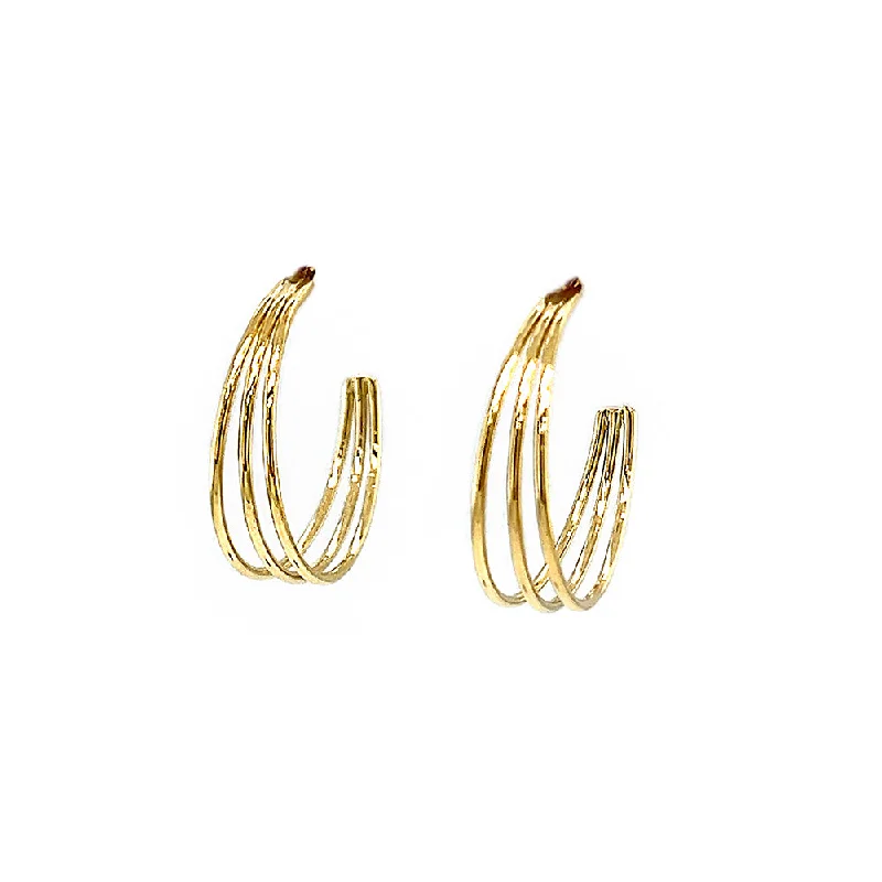 gold earrings with tourmaline stones for weddings -Yellow 14 Karat Medium Hoop Earrings