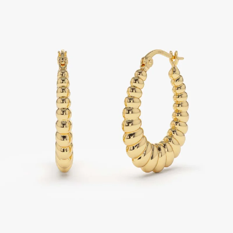 unique gold drop earrings for gifts -14k Gold Bold Twisted Women's Earrings