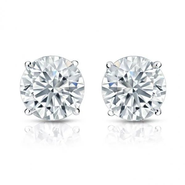 custom earrings for birthdays -Auriya 18k Gold GIA Certified 2.70 carat TW Round Diamond Stud Earrings