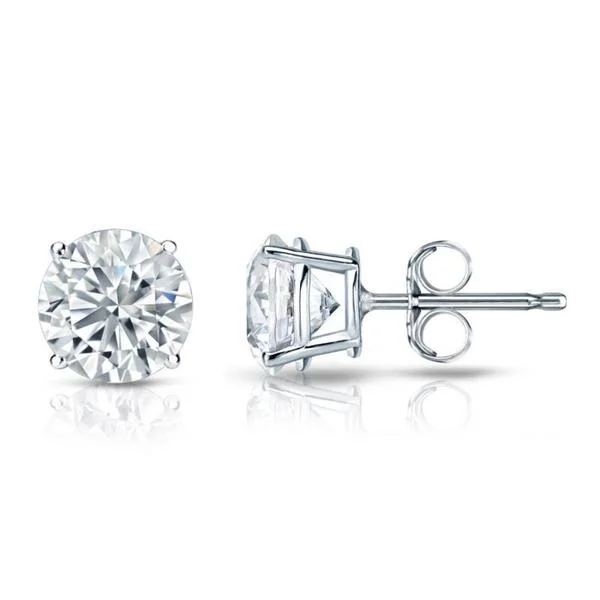 luxury earrings with diamonds for special occasions -Auriya Platinum GIA Certified 4.00 carat TDW Round Diamond Stud Earrings