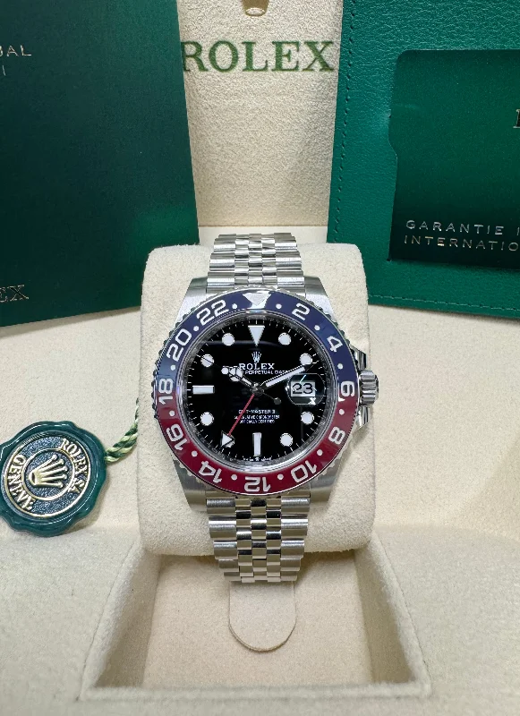 luxury automatic watches for men with sapphire crystal -2023 Rolex GMT-Master II Pepsi 126710BLRO