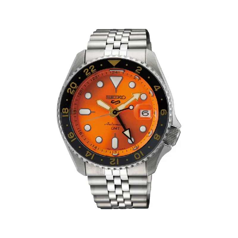 elegant watches for women with mesh metal bands -5 Sports GMT Orange Dial, 42.5mm SSK005