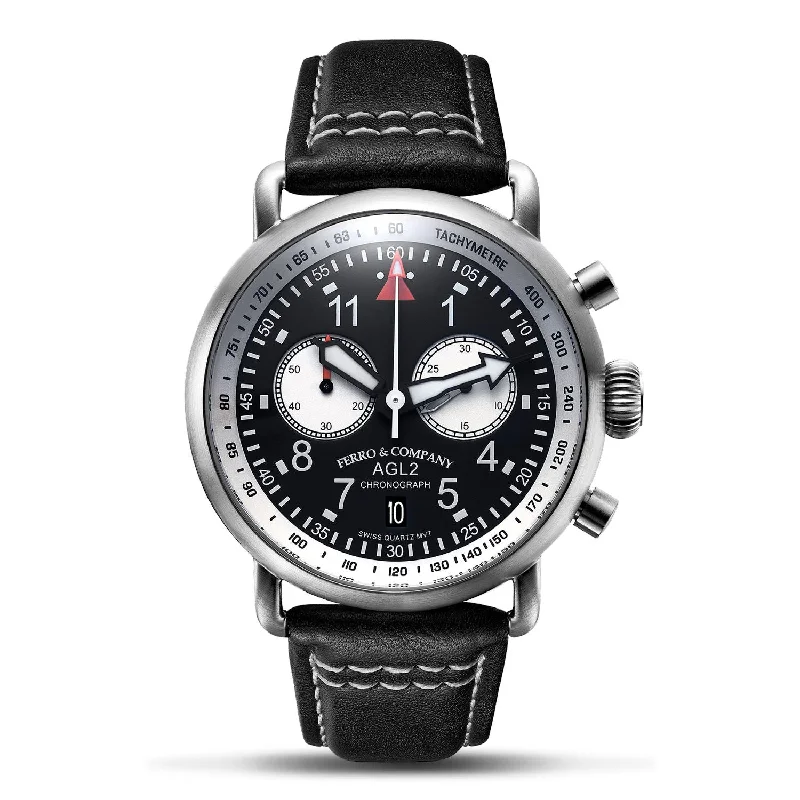 rugged outdoor watches for adventurers -AGL 2  Chronograph Black / White