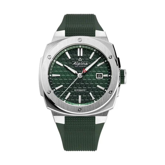 stylish watches for men with mesh metal bands -ALPINER EXTREME AUTOMATIC GREEN DIAL