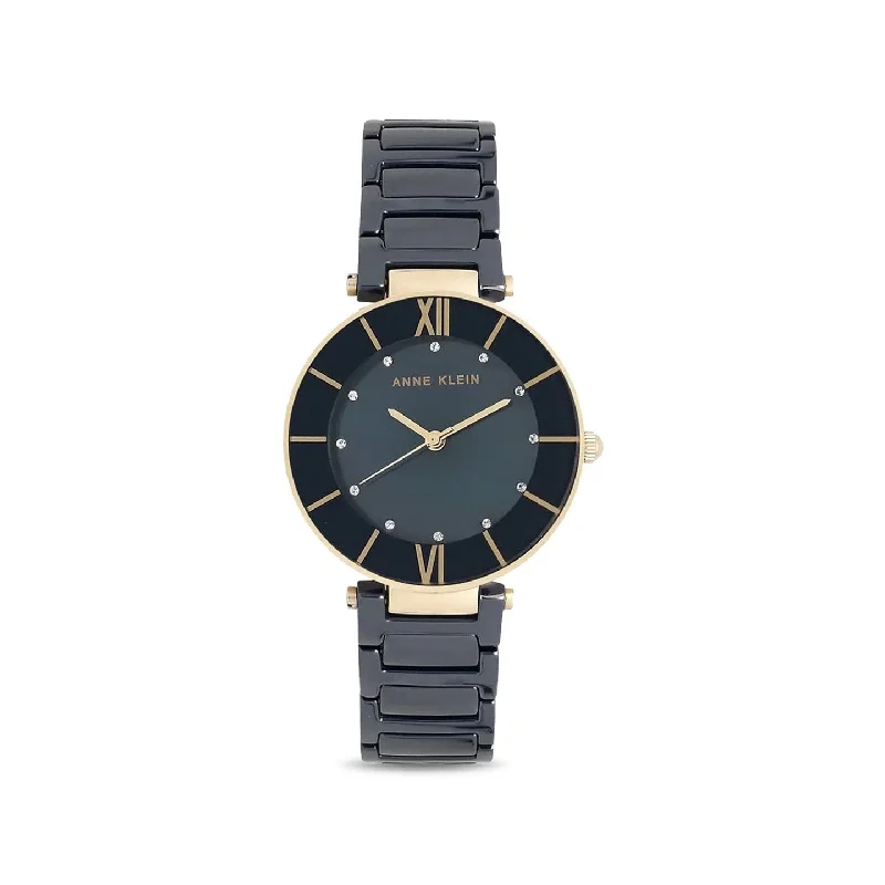 solar-powered watches with stylish designs -Anne Klein NDAK3266NVRG Ceramics Analog Watch For Women