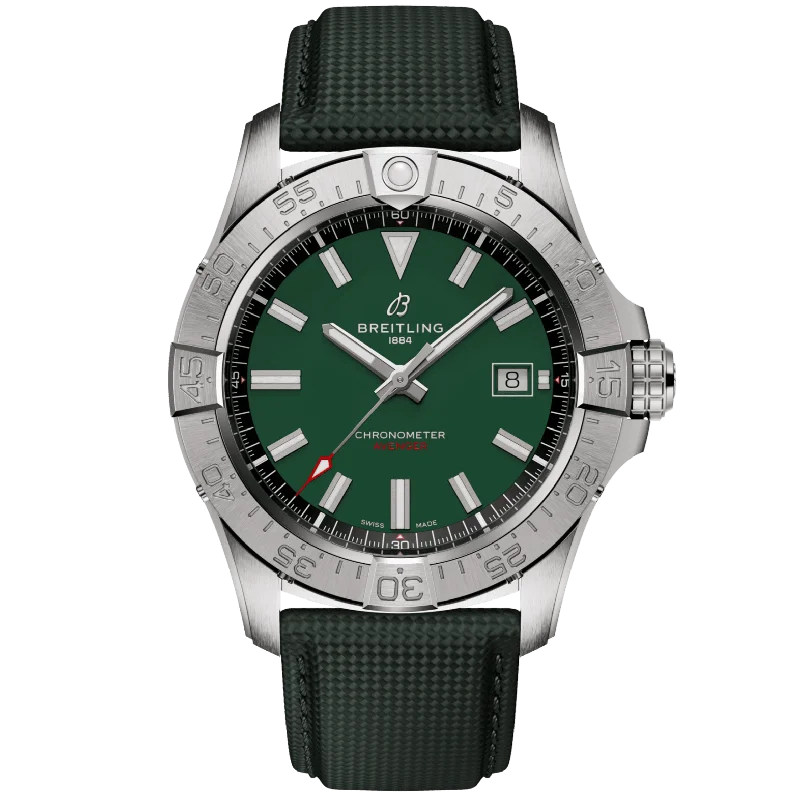 diving watches for men with unidirectional bezel -Breitling Avenger Automatic Green Dial Men 42mm