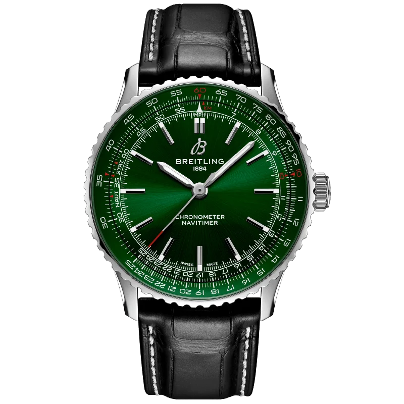 durable tactical watches for outdoors -Breitling Navitimer Automatic Green Dial Men 41mm