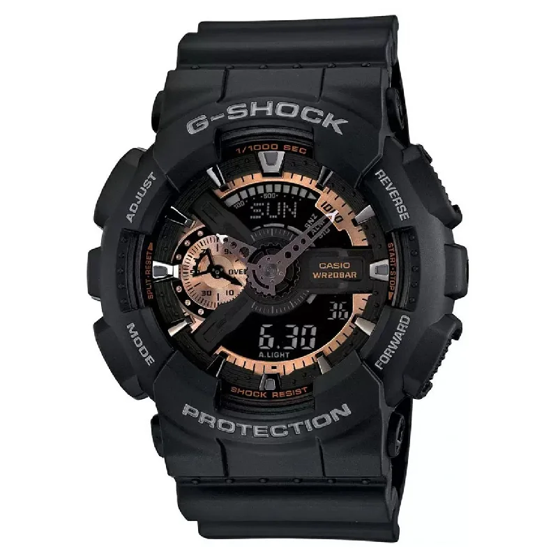 fashion watches with colorful bands for women -Casio G-Shock Black & Rose Gold Dial Men's watch 51.2mm