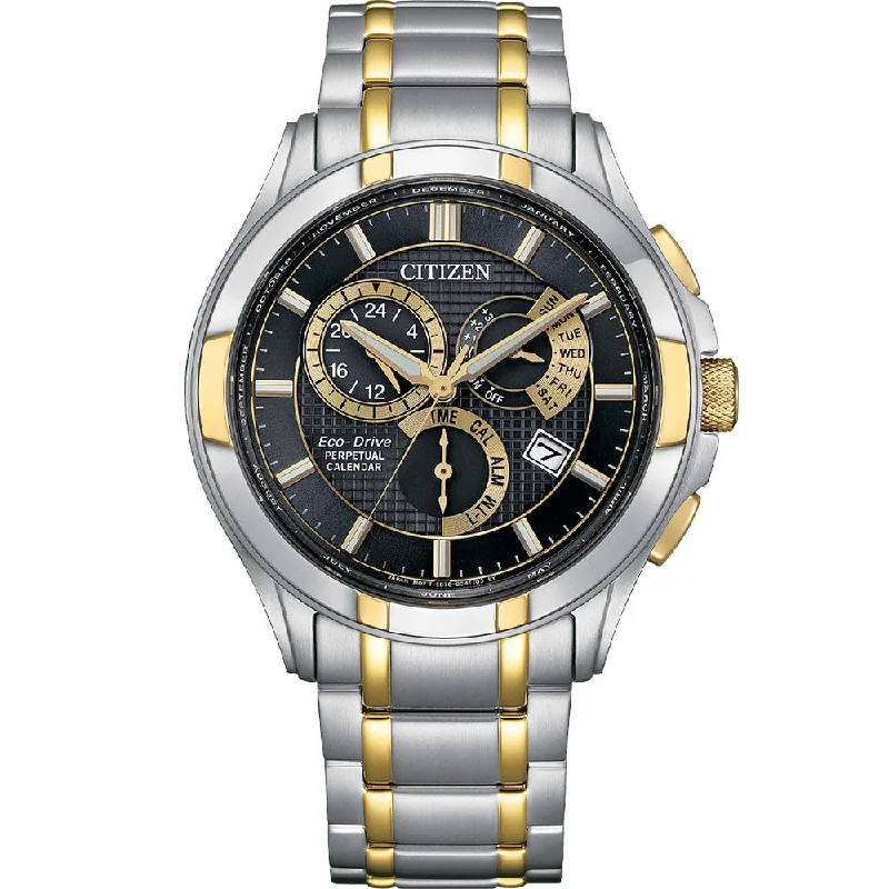 elegant gold watches for women with mesh straps -Citizen Eco-Drive BL8164-57E Perpetual Calendar