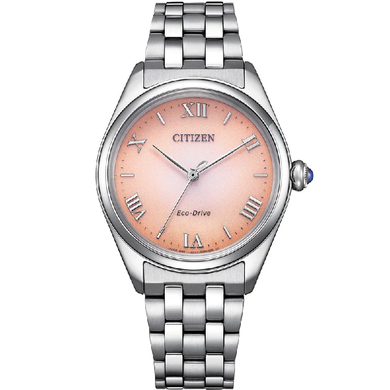 slim analog watches for men with leather bands -Citizen Eco-Drive EM1140-80X