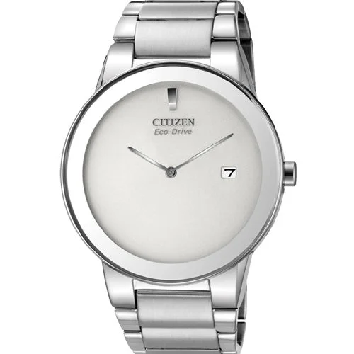 sporty watches for men with altitude meters -Citizen Eco-Drive White Dial Men 40mm AU1060-51A