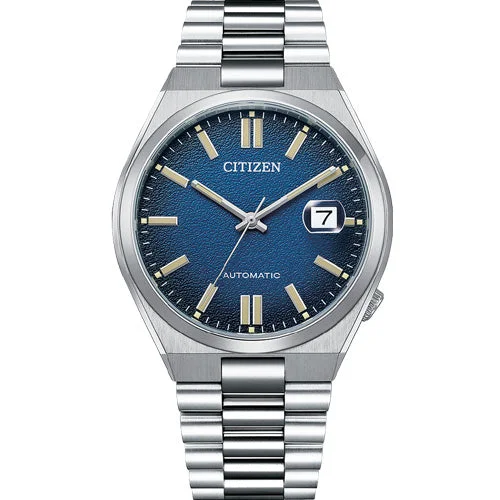 titanium diving watches for men with unidirectional bezel -Citizen Mechanical Blue Dial Men 40mm NJ0151-88L