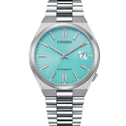 lightweight sport watches for women with rubber bands -Citizen Mechanical Light Blue Dial Men 40mm NJ0151-88M