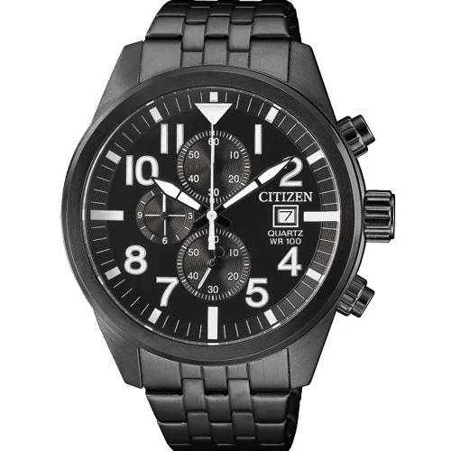 solar-powered watches for hiking and adventure -Citizen Sport Black Dial Men 43mm AN3625-58E