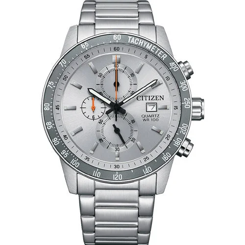 rugged watches with chronograph and date functions -Citizen Sport Grey Dial Men 44mm AN3688-58H