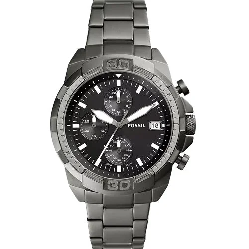 affordable luxury watches for men with chronograph -Fossil Bronson Black Dial Men 44mm