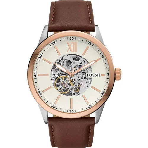 affordable fashion watches for men -Fossil Flynn Cream Dial Men 48mm BQ2880