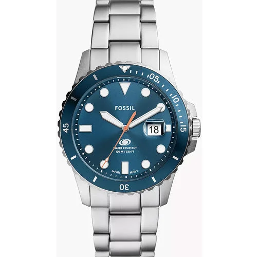 designer watches for women with gemstones -Fossil Dive Blue Dial Men 42mm