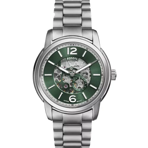 classic round dial watches for women -Fossil Heritage Green Dial Men 43mm ME3262