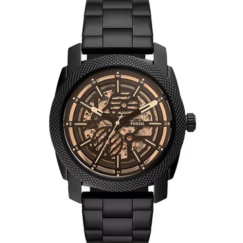 oversized watches for men with bold designs -Fossil Machine Black Dial Men 45mm