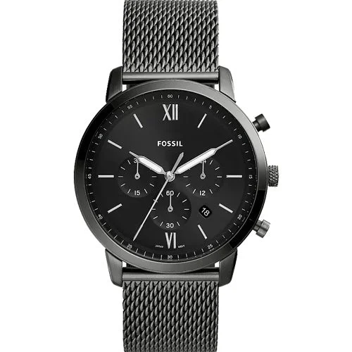 casual watches for men with sports functionalities -Fossil Neutra Black Dial Men 44mm