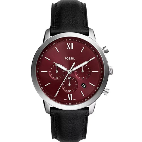 designer watches for men with carbon fiber accents -Fossil Neutra Burgundy Dial Men 44mm