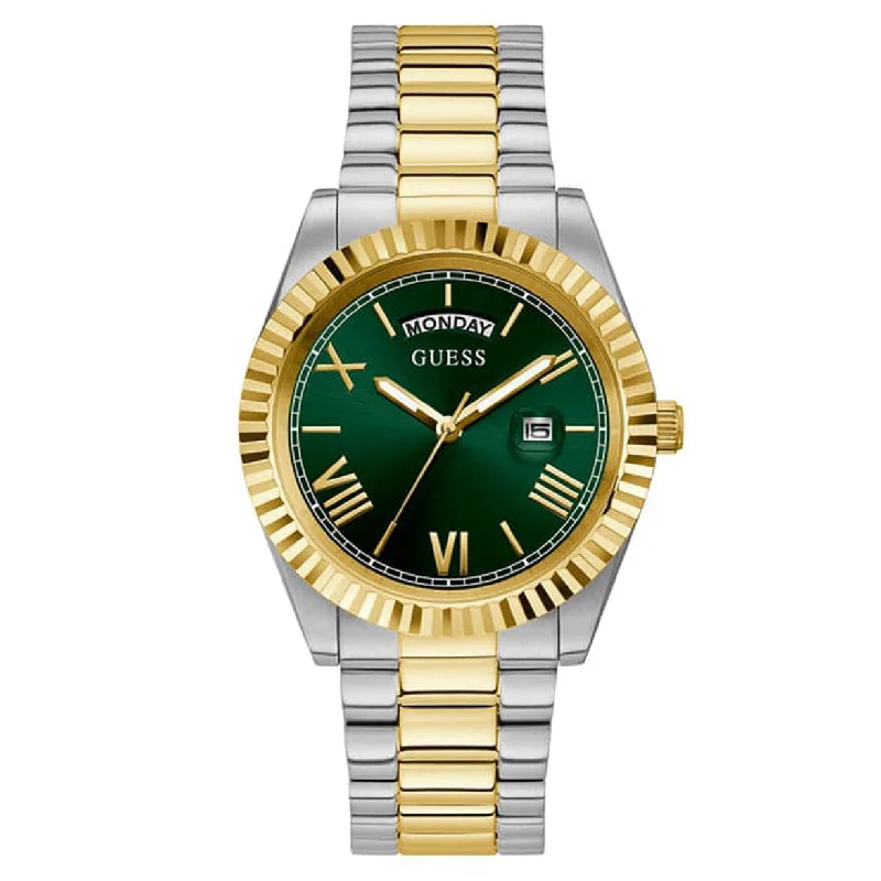 rugged outdoor watches for men with multi-function dials -Guess Connoisseur Green Dial Men 42mm