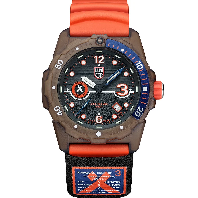 casual watches for men with silicone straps -Luminox XB3729ECO Bear Grylls Survival ECO