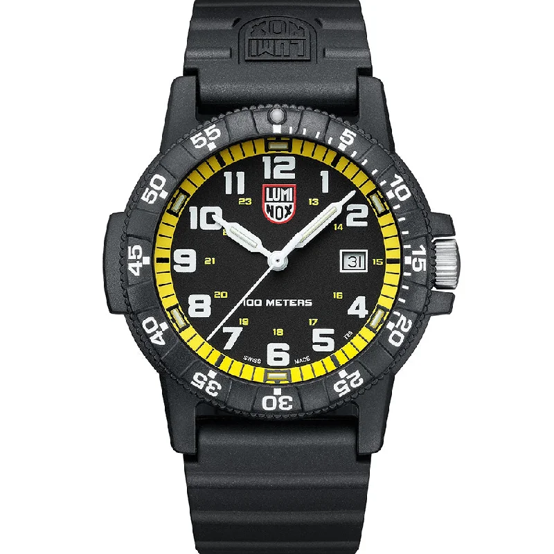 automatic movement watches for men with leather straps -Luminox XS0325 Leatherback SEA Turtle Giant