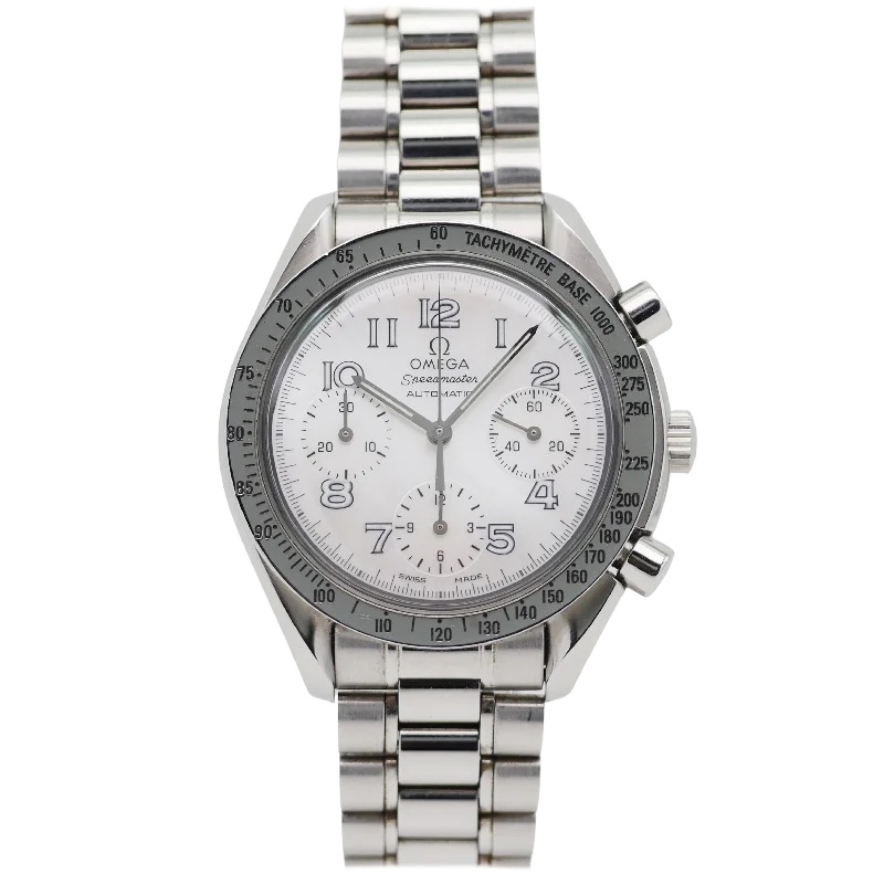 solar-powered analog watches for women with sleek dials -Omega Speedmaster Reduced Stahl 38027255