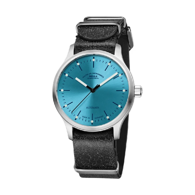 vintage-inspired watches for men with retro style -Panova Turquoise Blue