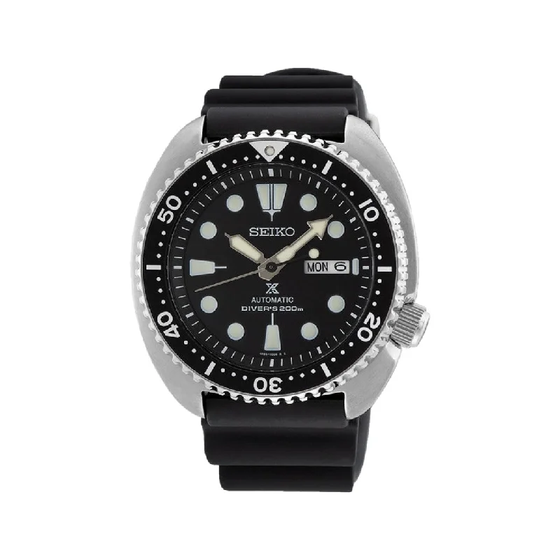 designer watches for men with date function -SRPE93 Prospex Automatic Diver 45mm - Black on Rubber