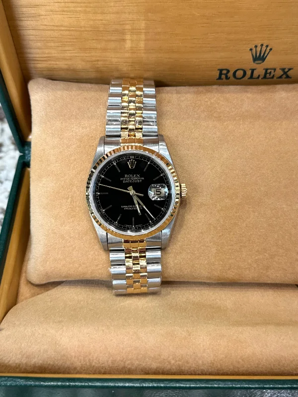 automatic mechanical watches for men with leather straps -Rolex Datejust 36 16233