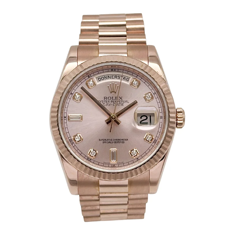 large dial watches for men with bold designs -Rolex Day-Date 36 Rosegold 118235F - 2012