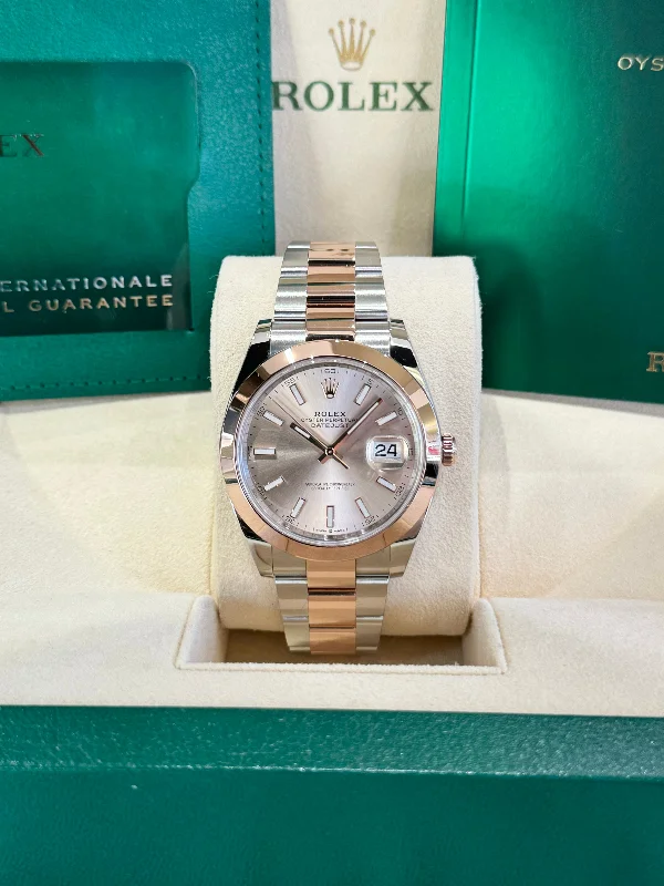 luxury watches for women with rose gold accents -2023 Rolex Datejust 41 126301