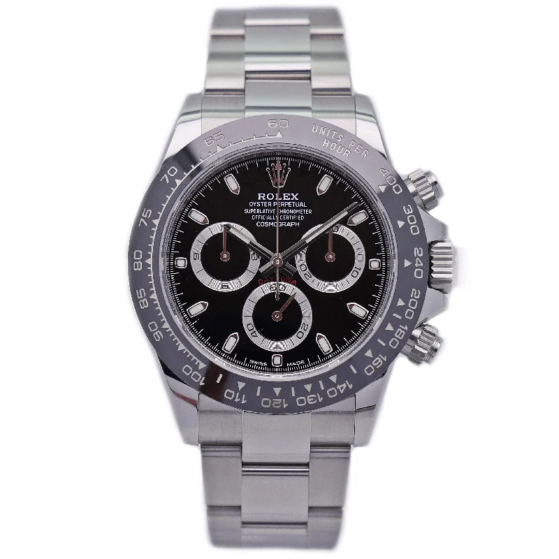 durable waterproof watches with countdown timer -Rolex Daytona Stahl 116500LN - 2019