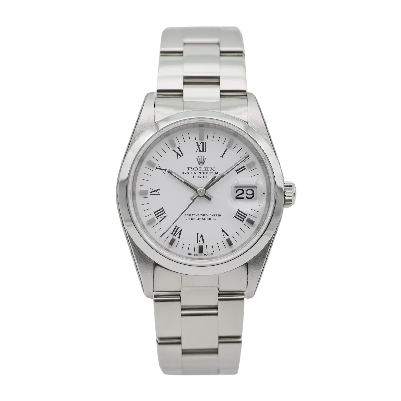 luxury sport watches for men with GPS tracking -Rolex Oyster Perpetual Date 34mm Stahl 15200 - 2002