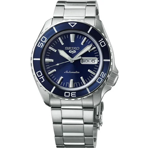 luxury watches with gold dials for men -Seiko 5 Sports Blue Dial Men 42.5mm SRPK97K1