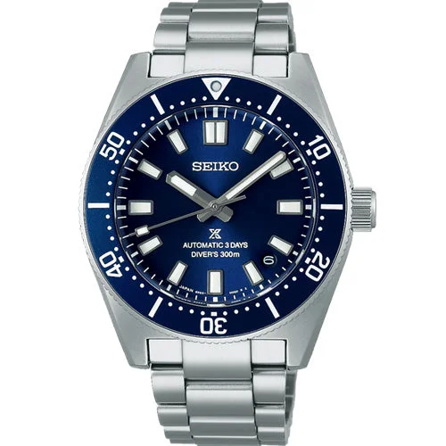 classic leather watches for men with Roman numerals -Seiko Prospex Blue Dial Men 40mm SPB451J1