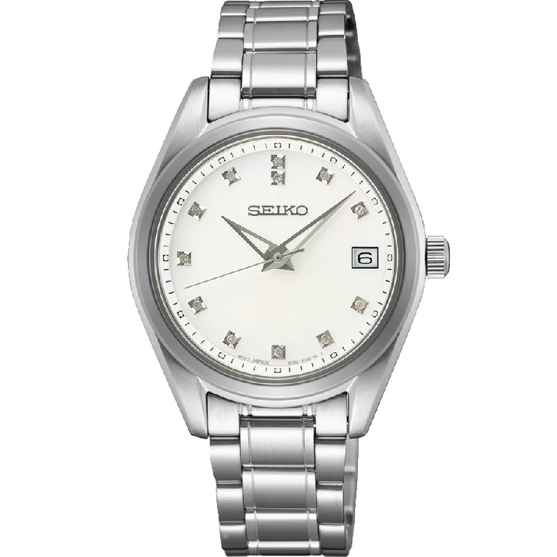 high-end watches for women with sapphire crystals -Seiko SUR579P Diamond Set