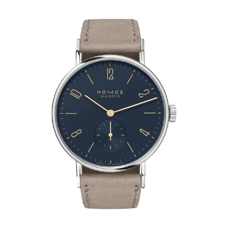 classic leather watches for men with buckle straps -Tangente 35 Midnight Blue