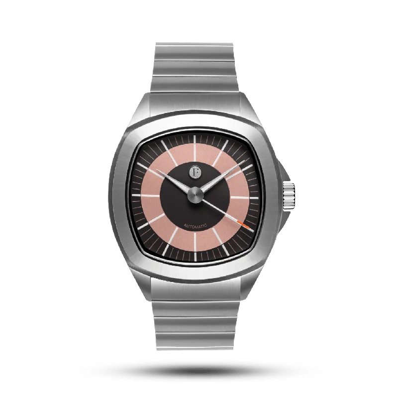 minimalist watches for men with black bands -TIME MASTER 70 SALMON