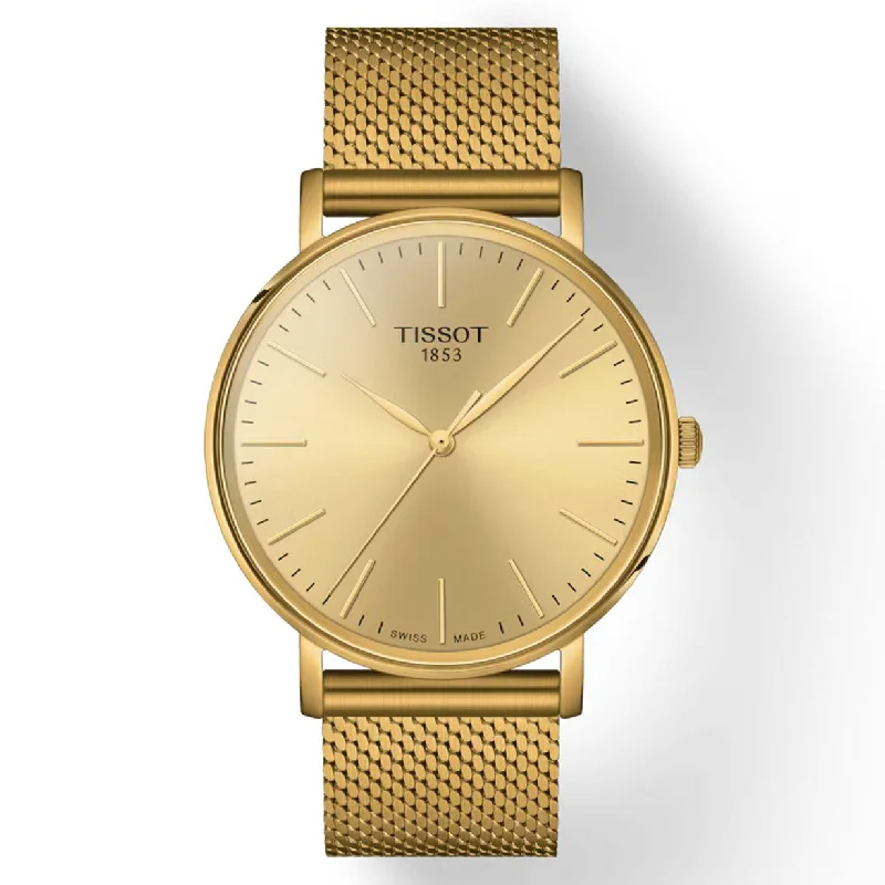 elegant watches for women with diamonds and gold -Tissot T-Classic Champagne Dial Men 40mm