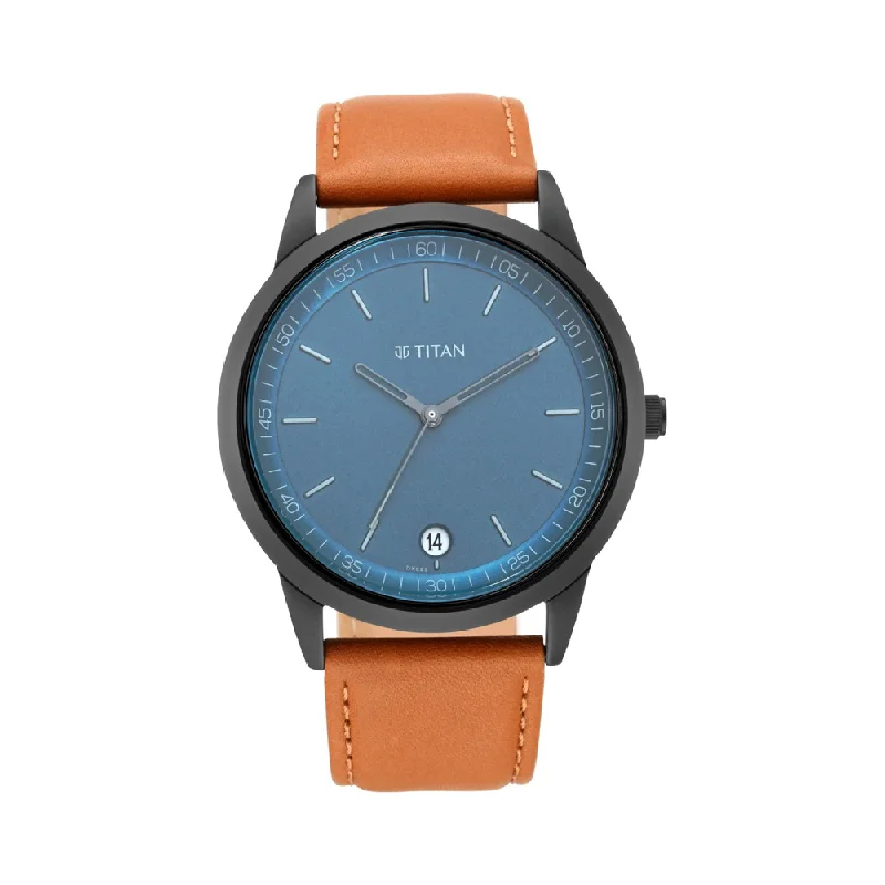 designer wristwatches for men with minimalist dials -Titan Workwear Analog Blue Dial Men's Watch-NP1806NL03