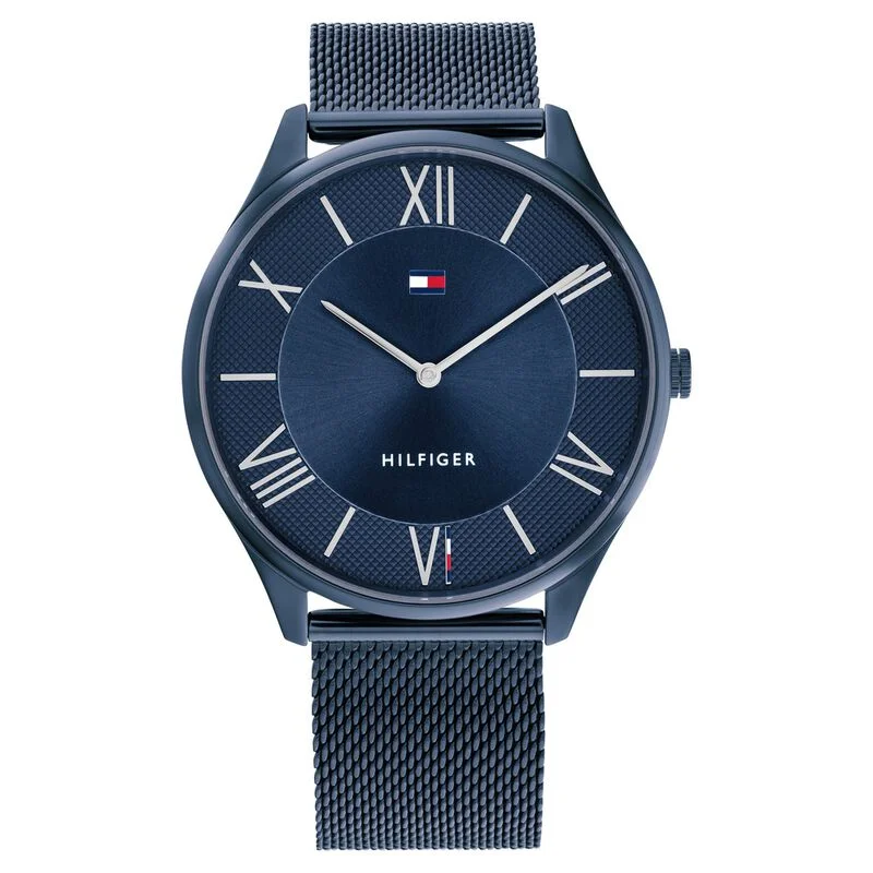 large dial watches for men with bold designs -Tommy Hilfiger Blue Dial Blue Stainless Steel Strap Watch For Men