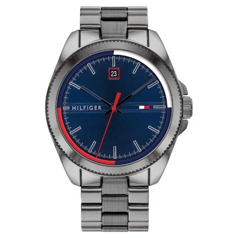 casual watches for men with rubber straps -Tommy Hilfiger Blue Dial Quartz Analog Watch For Men