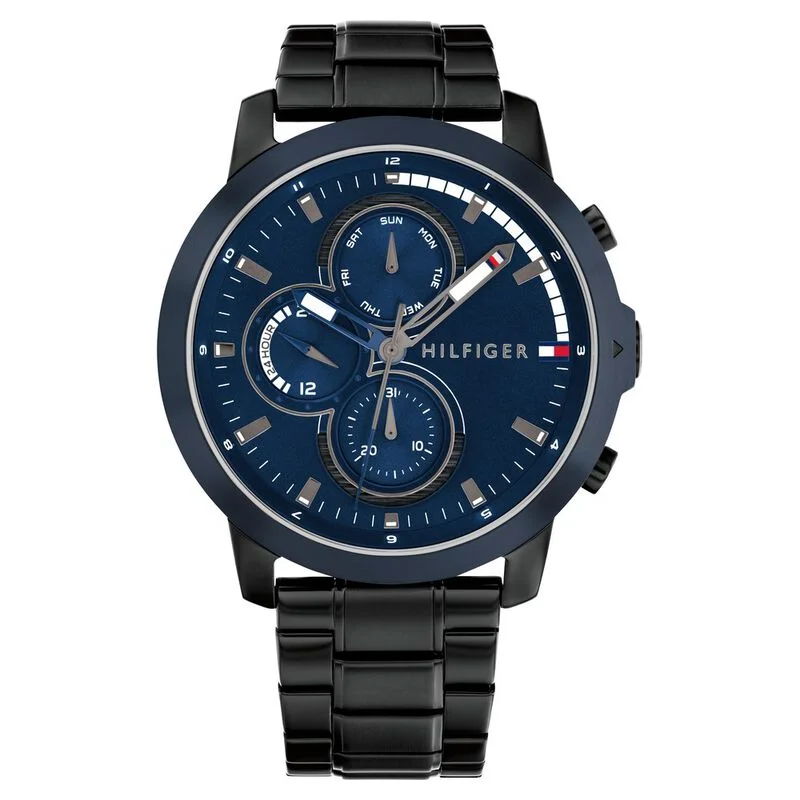 classic leather watches for men with Roman numerals -Tommy Hilfiger Blue Dial Quartz Analog With Date Watch For Men