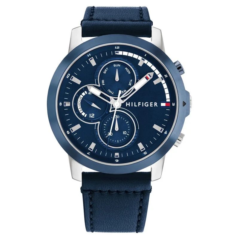 digital watches for men with fitness tracking -Tommy Hilfiger Blue Dial Quartz Analog With Date Watch For Men