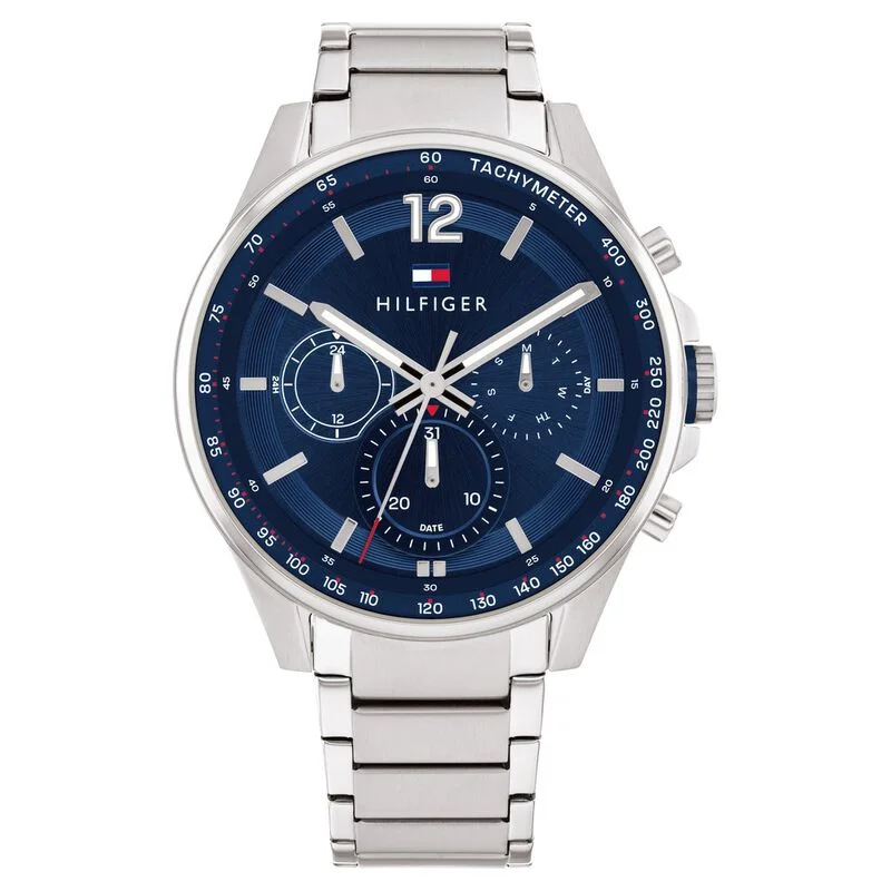 luxury designer watches with mother of pearl dials -Tommy Hilfiger Blue Dial Stainless Steel Strap Watch For Men